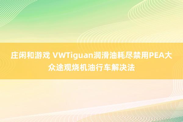 莊閑和游戲 VWTiguan潤滑油耗盡禁用PEA大眾途觀燒機(jī)油行車解決法